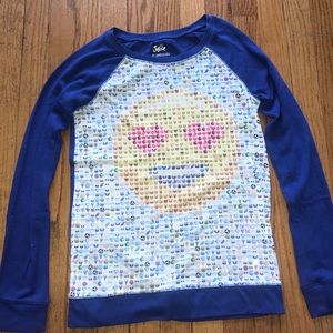 Blue emoji sweater